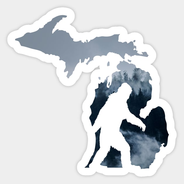 Michigan Bigfoot Sticker by huronbear